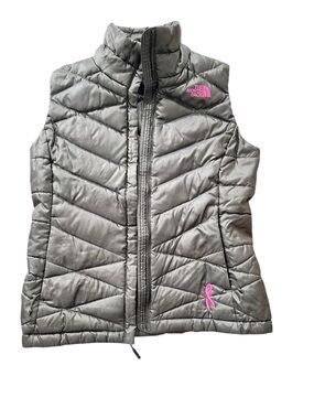 The North Face pink ribbon women’s black Puffer Vest